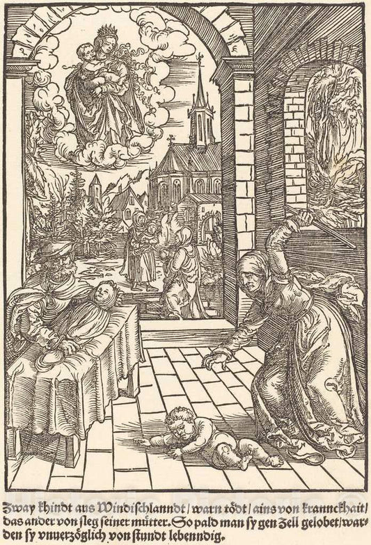 Art Print : Zway khindt aus Windischlanndt, c. 1503 - Vintage Wall Art