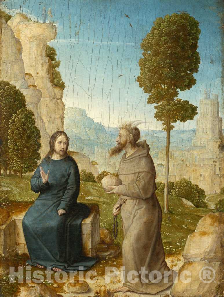 Art Print : Juan de Flandes, The Temptation of Christ, c.1502 - Vintage Wall Art