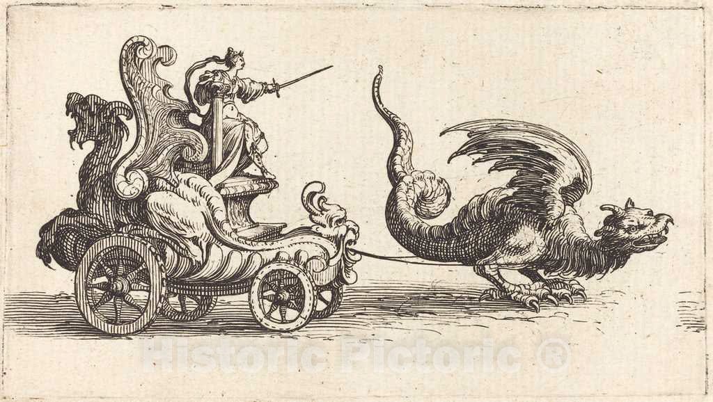 Art Print : Jacques Callot, Entry of Monseigneur Henry de Lorraine, Marquis de MOY, Under The Name of Pirandre, 1627 - Vintage Wall Art