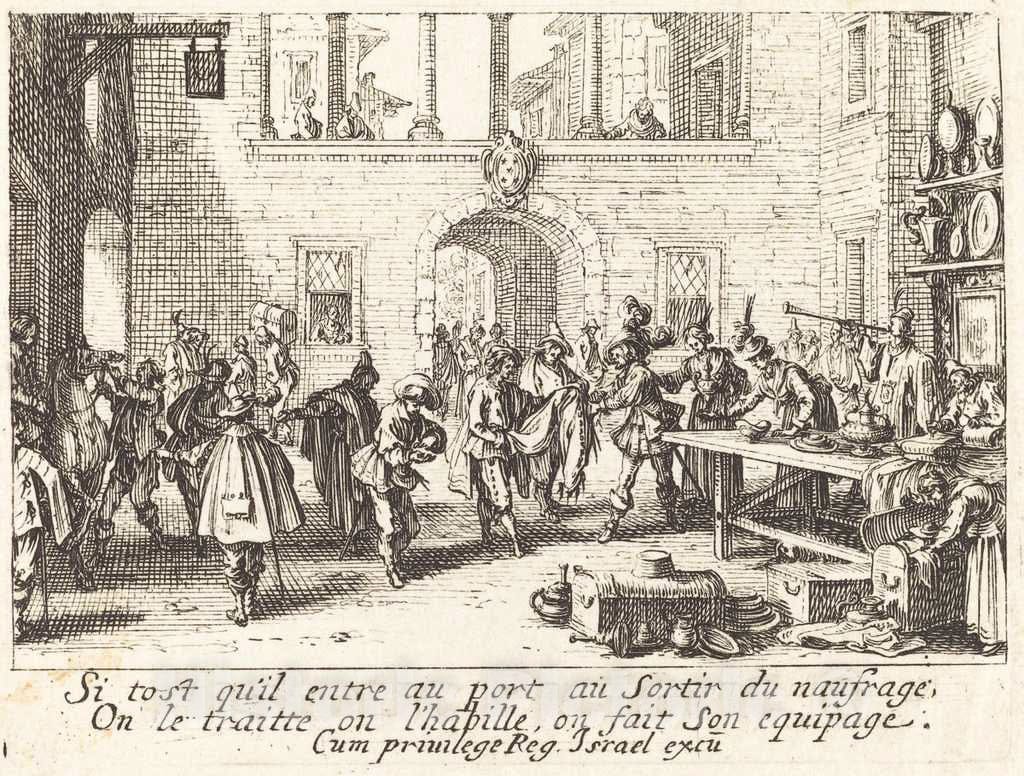 Art Print : Jacques Callot, The Parents Bestow Gifts - Vintage Wall Art