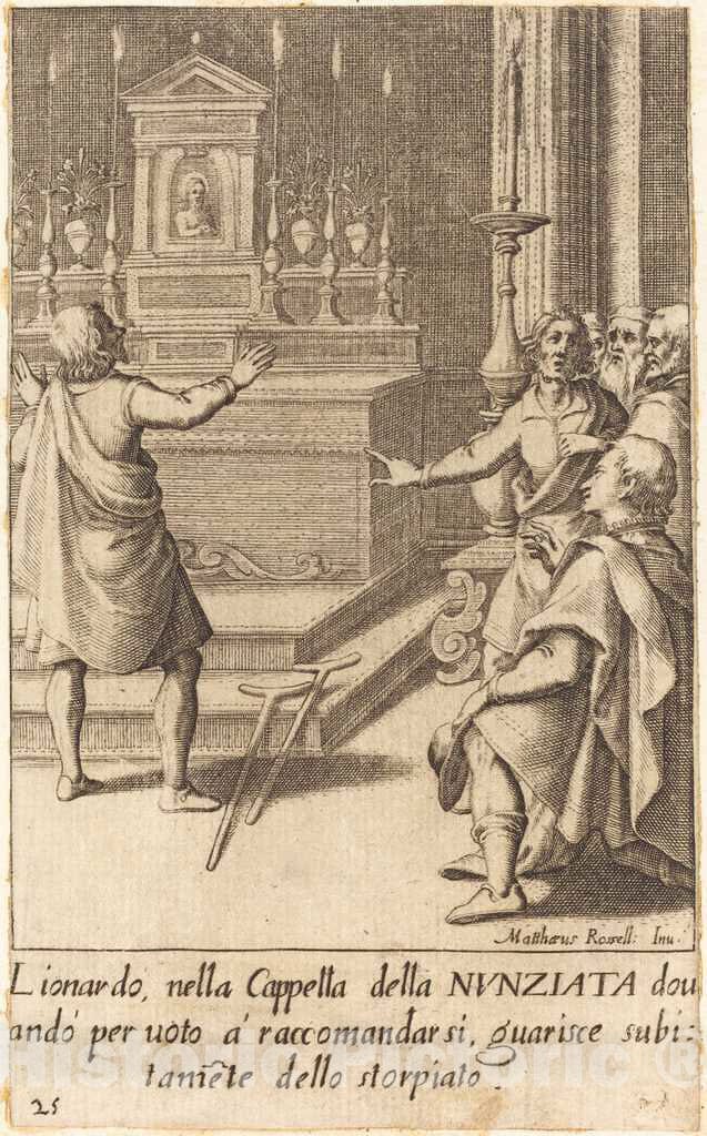Art Print : Callot After Matteo Rosselli, Lionardo, 1619 - Vintage Wall Art