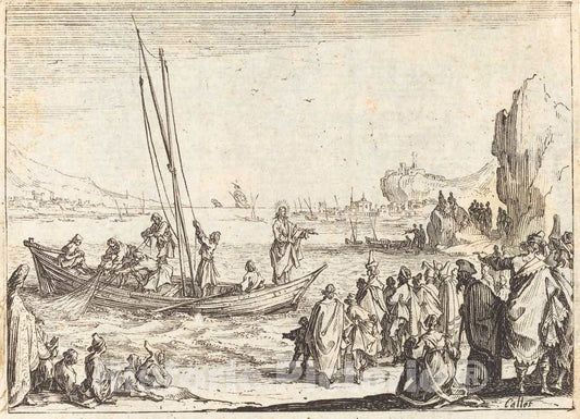 Art Print : Jacques Callot, Fisher of Men, 1635 - Vintage Wall Art