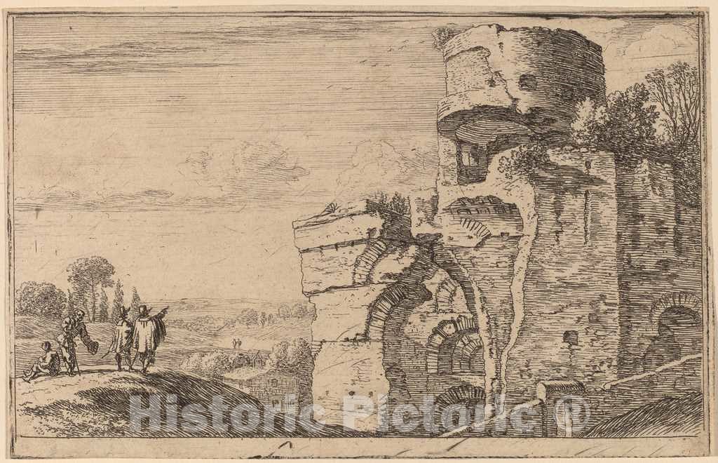 Art Print : Herman Van Swanevelt, Ruins on The Palatine Hill - Vintage Wall Art