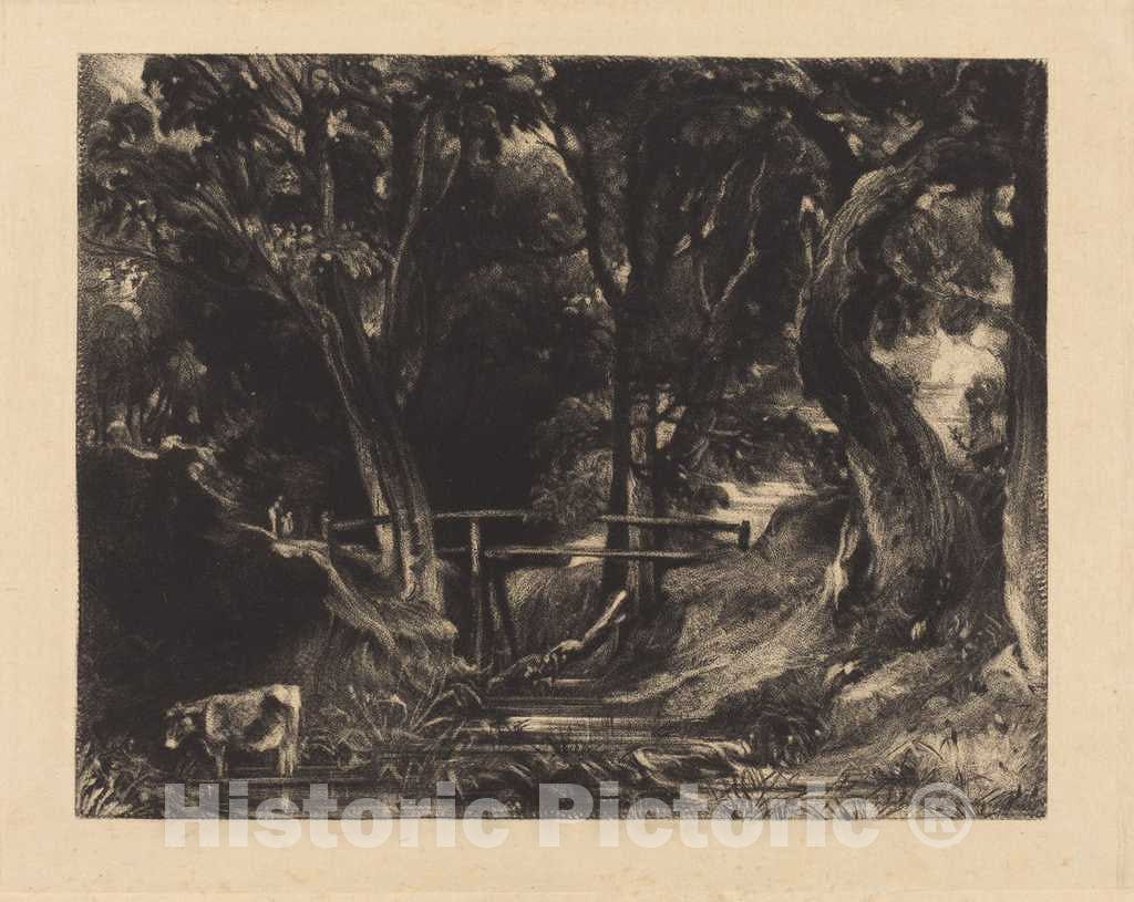 Art Print : Lucas After Constable, A Dell, Helmingham Park, Suffolk, 1830 - Vintage Wall Art