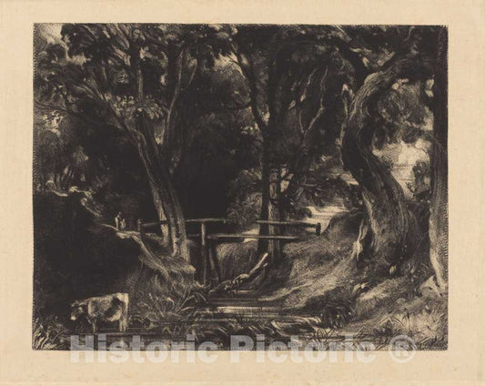 Art Print : Lucas After Constable, A Dell, Helmingham Park, Suffolk, 1830 - Vintage Wall Art