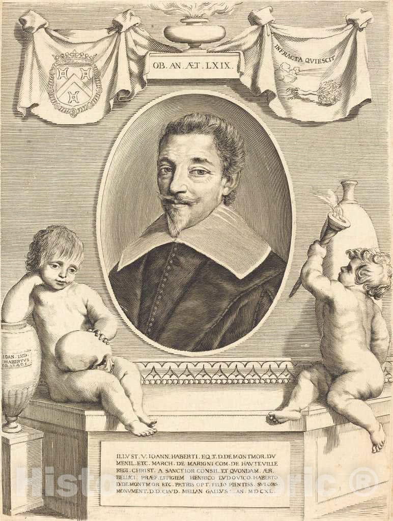 Art Print : Claude Mellan, Jean Habert de Monturor - Vintage Wall Art