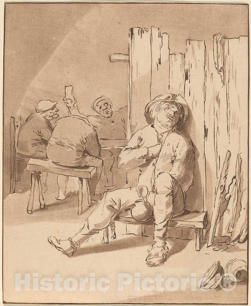 Art Print : Amstel and Schreuder After Brouwer, Drunken Peasant at an Inn, 1775 - Vintage Wall Art