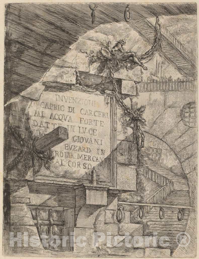 Art Print : Giovanni Battista Piranesi, Title Plate, c.1750 - Vintage Wall Art