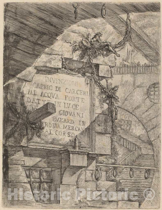 Art Print : Giovanni Battista Piranesi, Title Plate, c.1750 - Vintage Wall Art