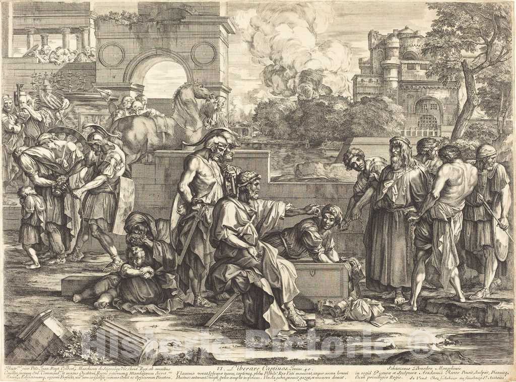 Art Print : SÃ©bastien Bourdon, Liberare Captivos, 1658 - Vintage Wall Art