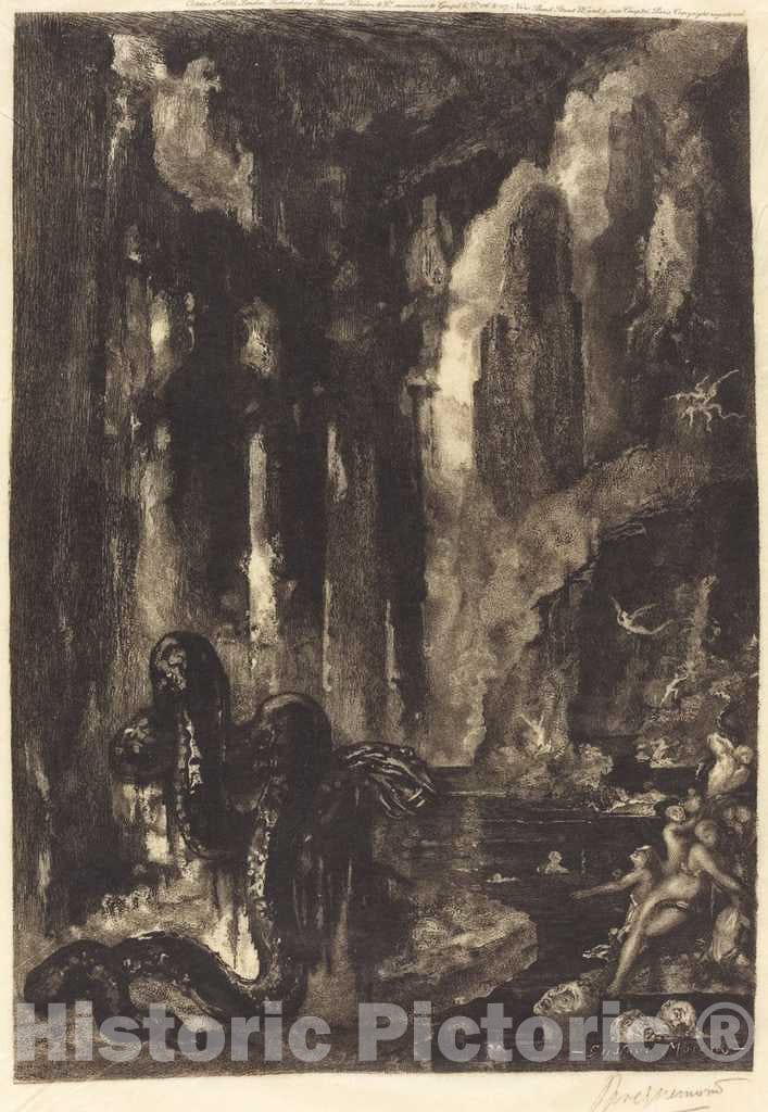 Art Print : Bracquemond After Gustave Moreau, Untitled (The Dream of The Mogul?), 1886 - Vintage Wall Art