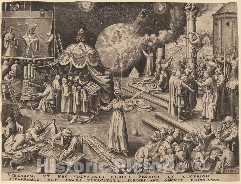 Art Print : Galle After Bruegel The Elder, Temperance, 1559 - Vintage Wall Art