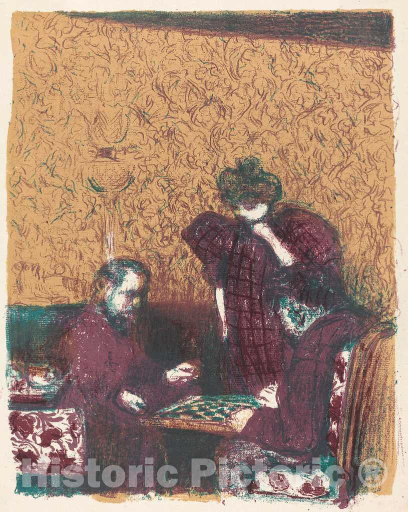 Art Print : Edouard Vuillard, Game of Checkers (La Partie de Dames), c.1897 - Vintage Wall Art