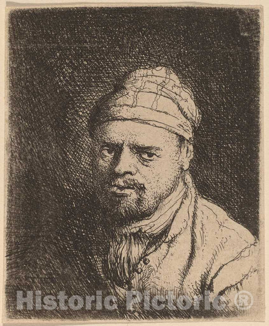 Art Print : Jan Lievens, Bust of a Cook with Cap - Vintage Wall Art