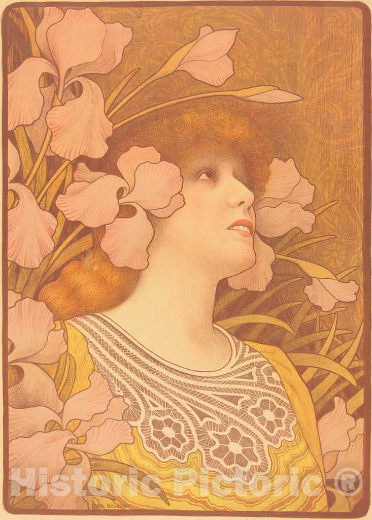 Art Print : Paul Berthon, Sarah Bernhardt as Melisande - Vintage Wall Art