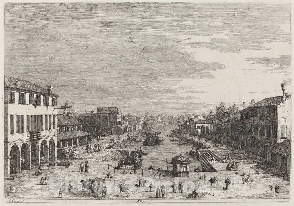 Art Print : Canaletto, Mestre, c.1741 - Vintage Wall Art