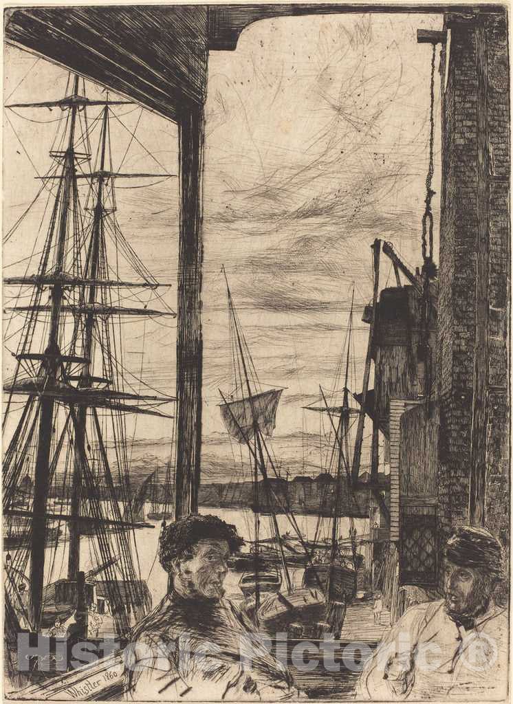 Art Print : James McNeill Whistler, Rotherhithe, 1860 - Vintage Wall Art