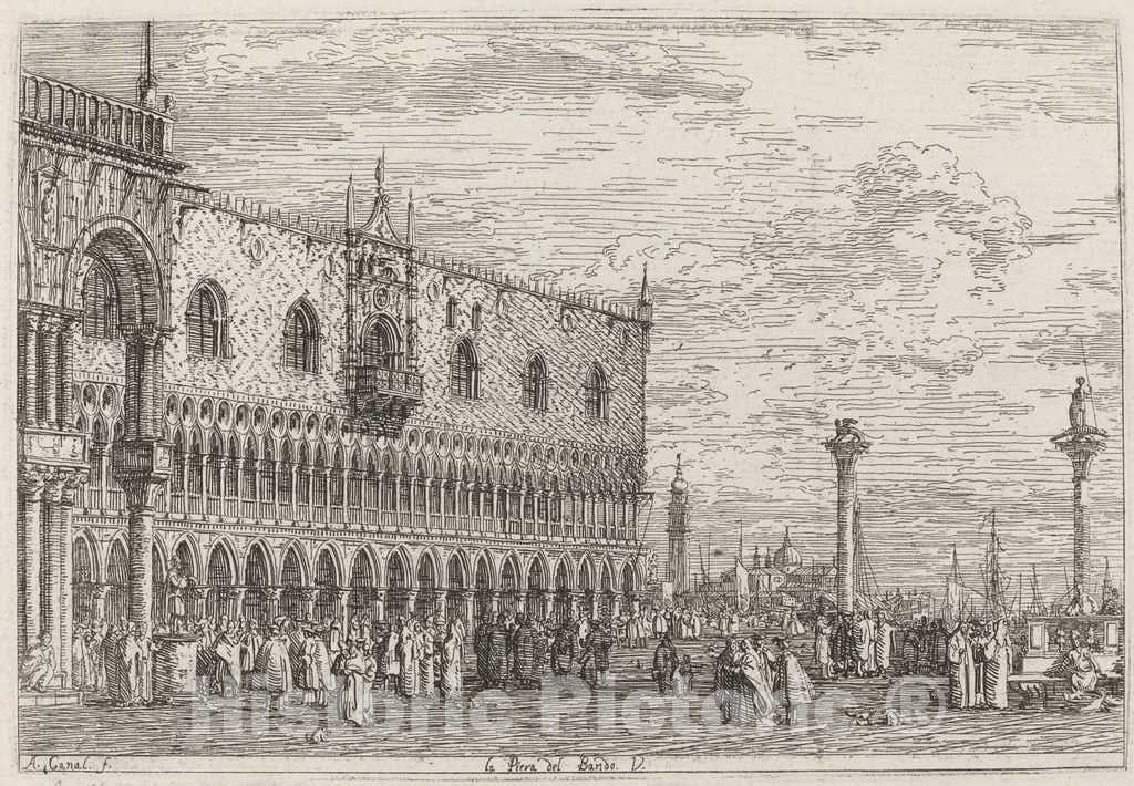 Art Print : Canaletto, La Piera del Bando. V, c.1741 - Vintage Wall Art
