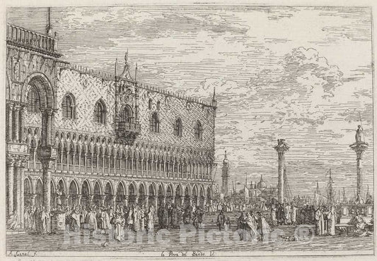 Art Print : Canaletto, La Piera del Bando. V, c.1741 - Vintage Wall Art