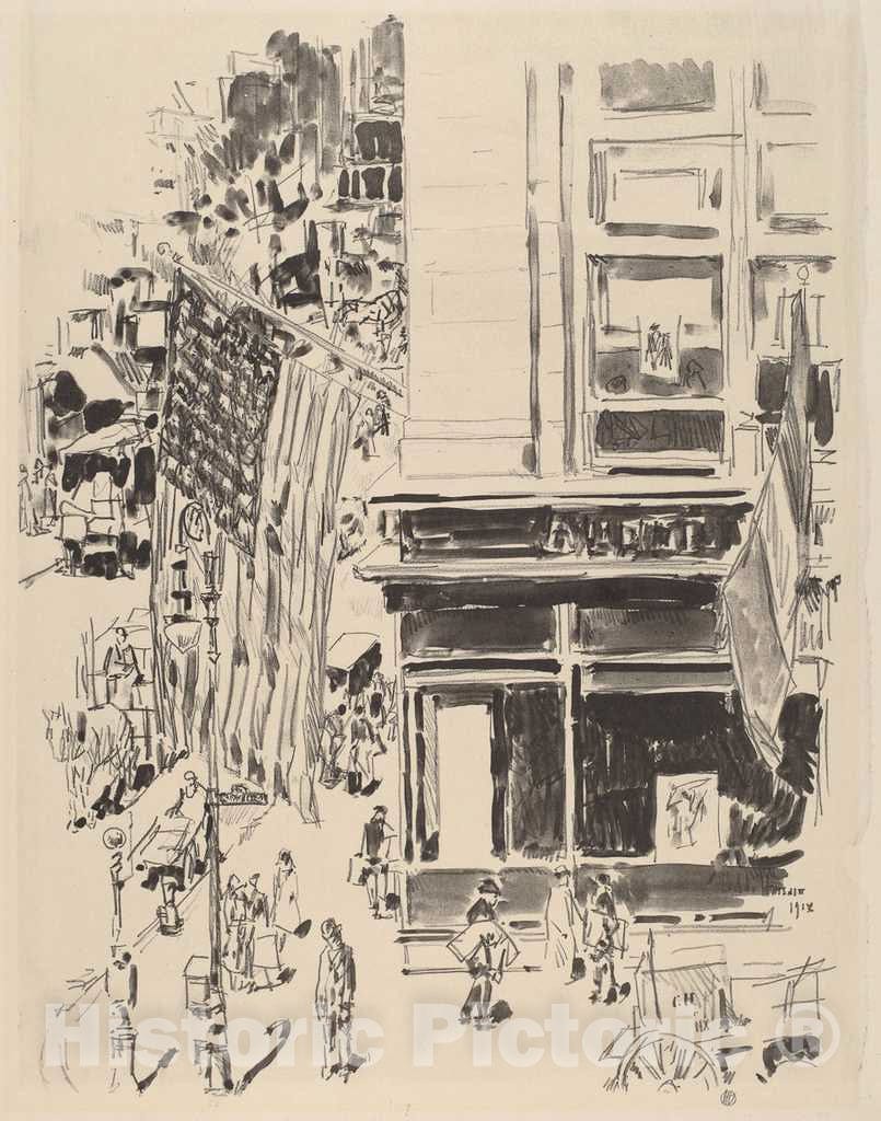Art Print : Childe Hassam, Lafayette Street, 1918 - Vintage Wall Art