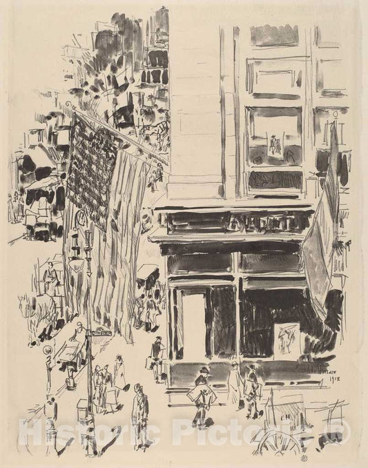 Art Print : Childe Hassam, Lafayette Street, 1918 - Vintage Wall Art