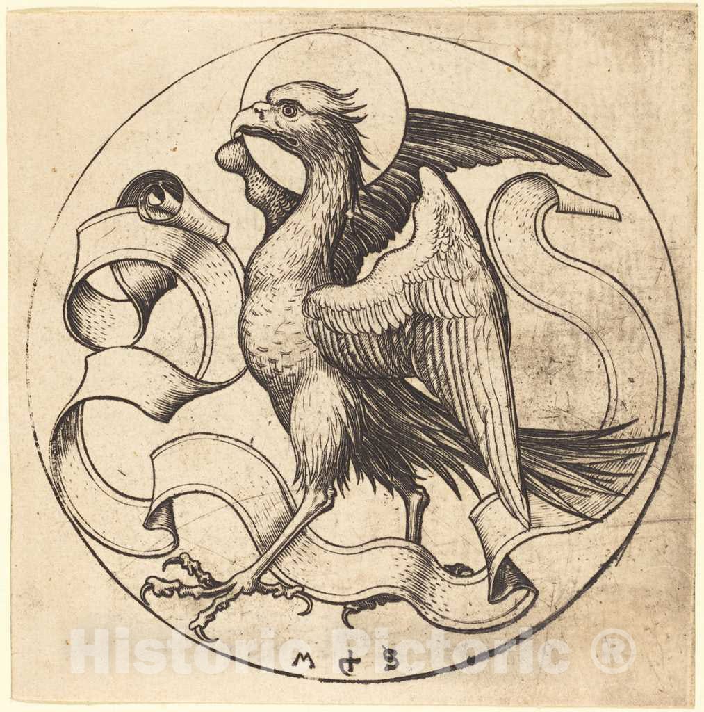 Art Print : Martin Schongauer, The Eagle of Saint John, c. 1490 - Vintage Wall Art
