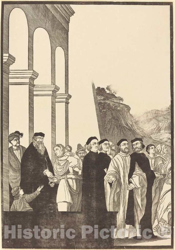 Art Print : Jackson After Titian, Presentation of The Virgin in The Temple [Left Plate], 1742 - Vintage Wall Art