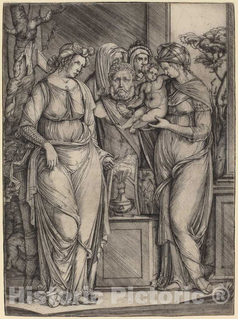 Art Print : Jacopo de' Barbari, Large Sacrifice to Priapus, c.1500 - Vintage Wall Art