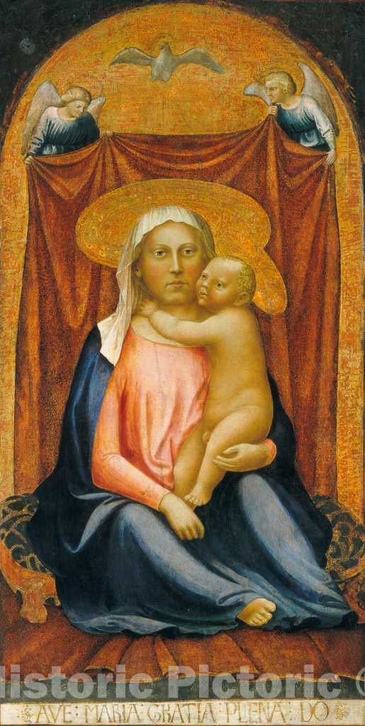 Art Print : Masaccio, The Madonna of Humility, c.1424 - Vintage Wall Art