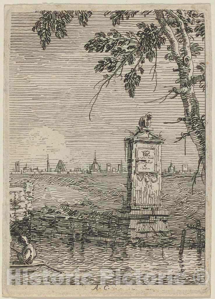 Art Print : Canaletto, The Little Monument, c.1741 - Vintage Wall Art