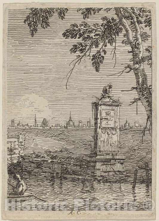 Art Print : Canaletto, The Little Monument, c.1741 - Vintage Wall Art