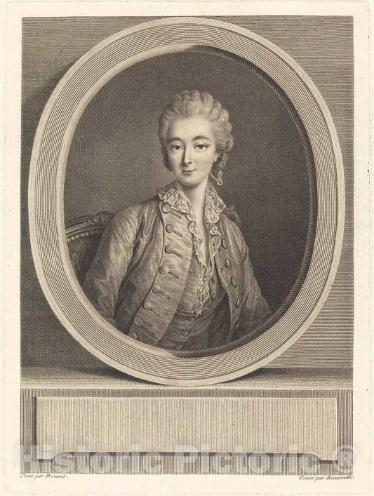 Art Print : Beauvarlet After Drouais, Madame du Barry - Vintage Wall Art