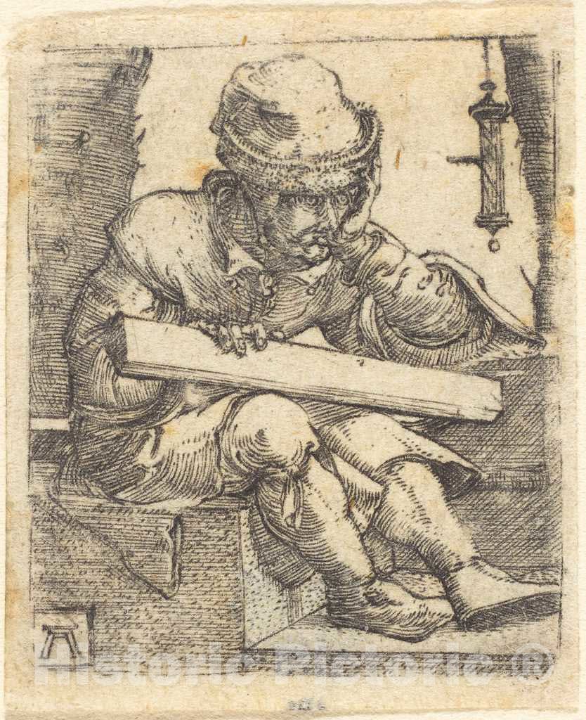 Art Print : Albrecht Altdorfer, The Pensive Carpenter, c.1525 - Vintage Wall Art
