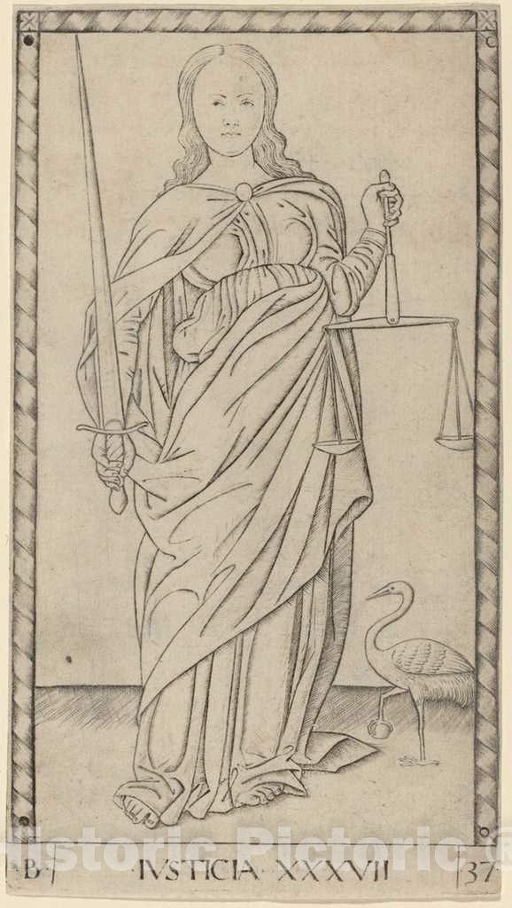 Art Print : Justicia (Justice), c. 1465 - Vintage Wall Art