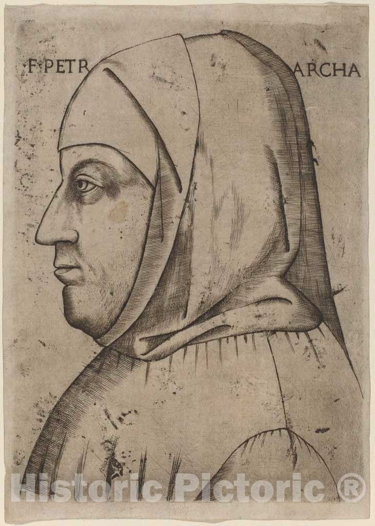 Art Print : Portrait of Petrarch, First Half 16th Century - Vintage Wall Art