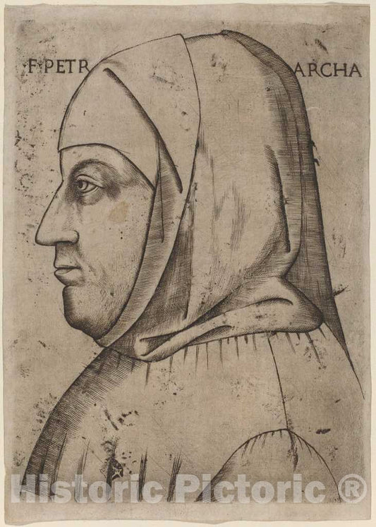 Art Print : Portrait of Petrarch, First Half 16th Century - Vintage Wall Art