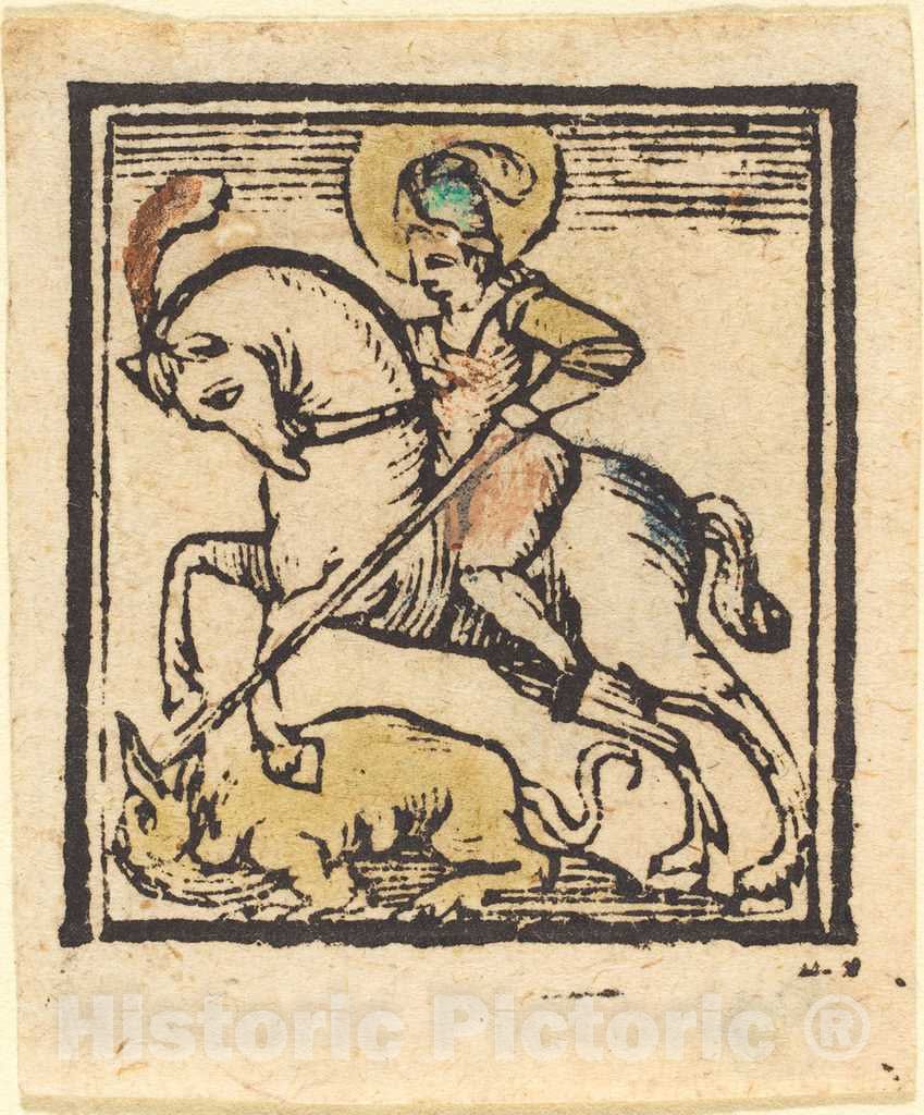 Art Print : Saint George, c. 1475 - Vintage Wall Art