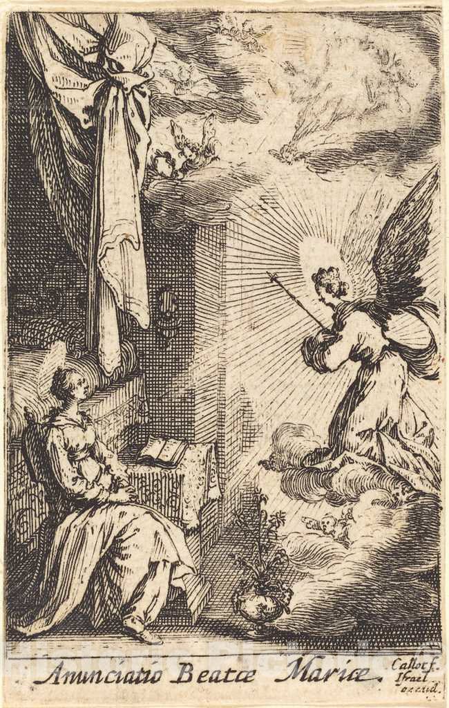 Art Print : Jacques Callot, The Annunciation, in or After 1630 - Vintage Wall Art