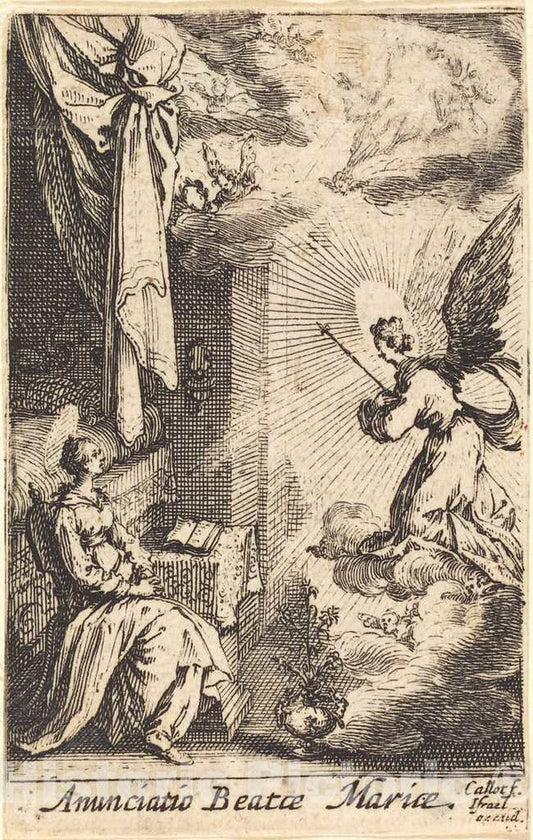 Art Print : Jacques Callot, The Annunciation, in or After 1630 - Vintage Wall Art