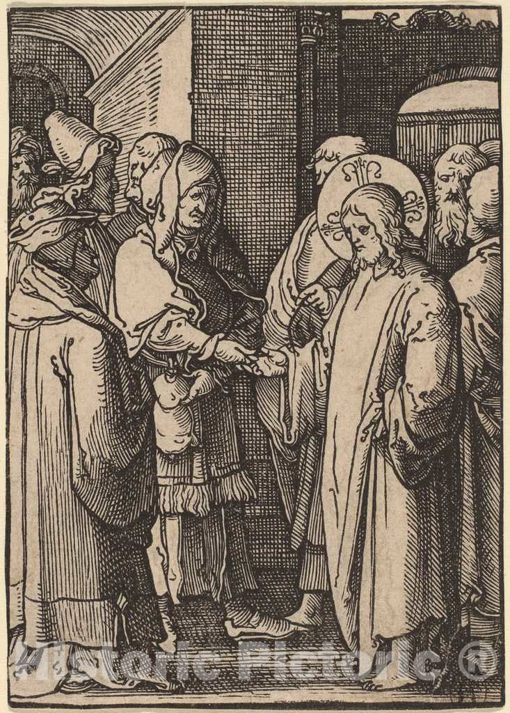 Art Print : Lucas Van Leyden, The Tribute Money, c. 1523 - Vintage Wall Art