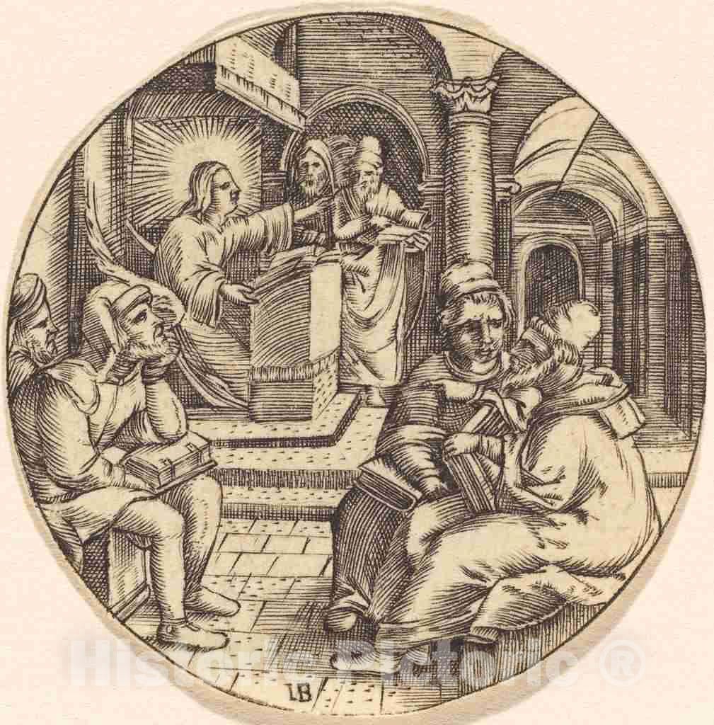 Art Print : Jesus Preaching in The Temple - Vintage Wall Art