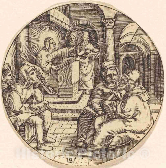 Art Print : Jesus Preaching in The Temple - Vintage Wall Art