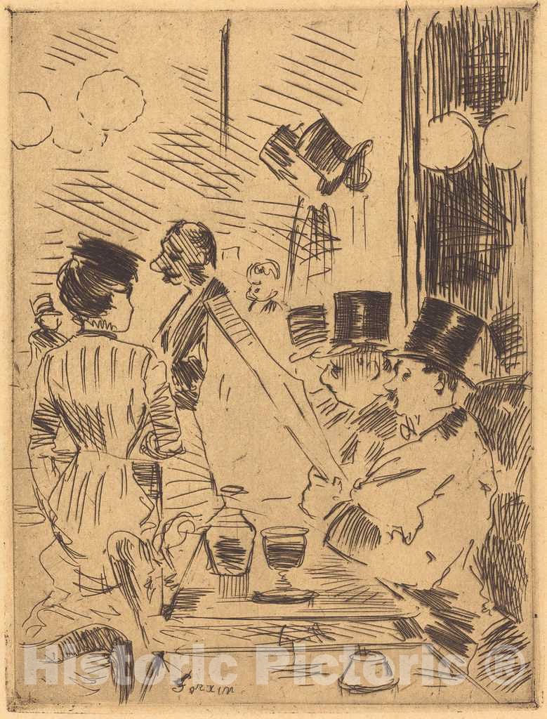 Art Print : Louis Forain, The Cafe of The New Athens, c. 1876 - Vintage Wall Art