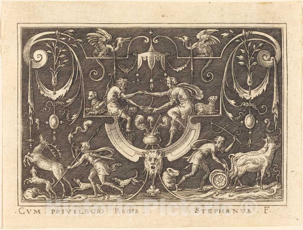 Art Print : Etienne Delaune, Essau Selling his Birthright - Vintage Wall Art