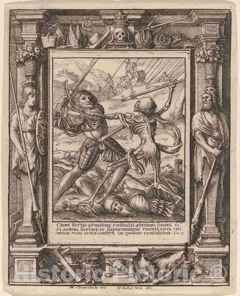 Art Print : Hollar After Holbein The Younger, Knight, 1651 - Vintage Wall Art