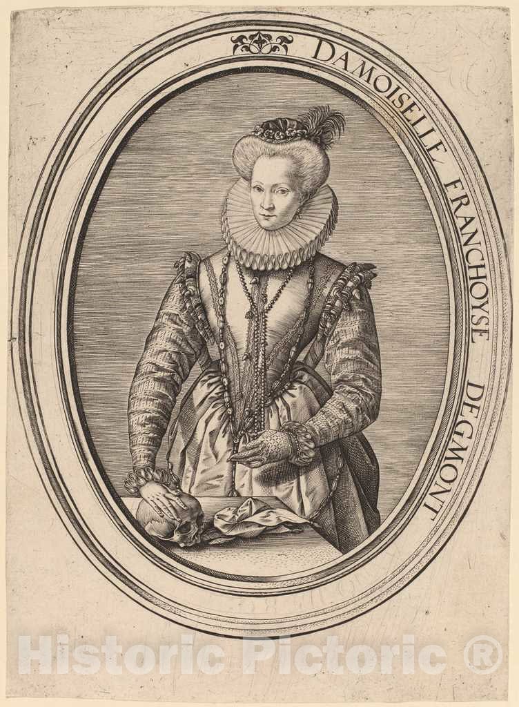 Art Print : Hendrik Goltzius, Countess Francoise D'Egmond, 1580 - Vintage Wall Art