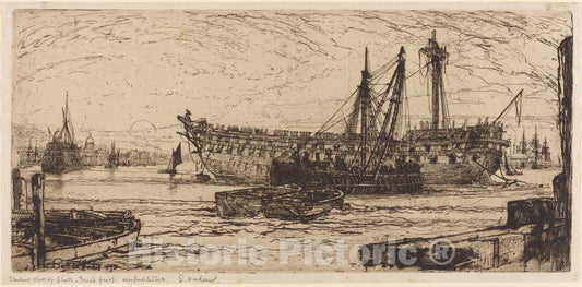 Art Print : Francis Seymour Haden, Breaking Up of The Agamemnon, 1870 - Vintage Wall Art