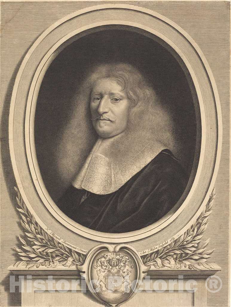Art Print : Masson After Mignard, Guillaume de Brisacier, 1664 - Vintage Wall Art