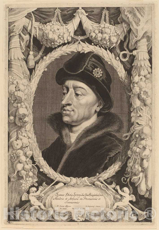 Art Print : Suyderhoff After Soutman, John The Fearless, Duke of Burgundy - Vintage Wall Art