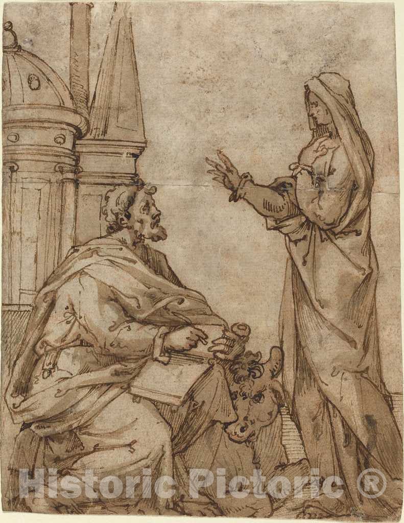 Art Print : Saint Luke, 16th Century - Vintage Wall Art